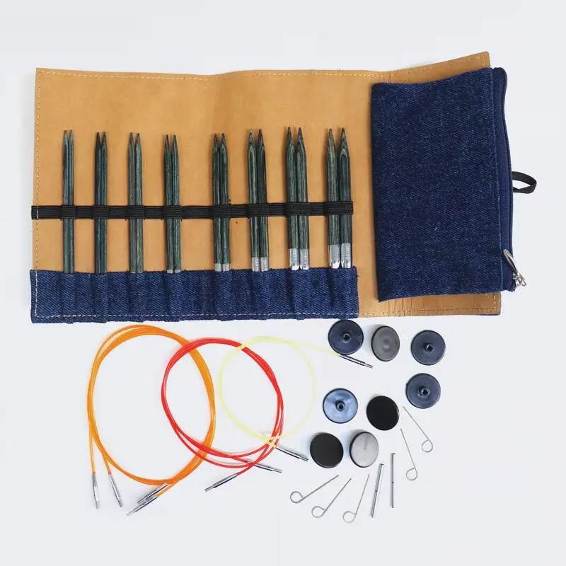 KnitPro Indigo Wood Set di Ferri Circolari Intercambiabili