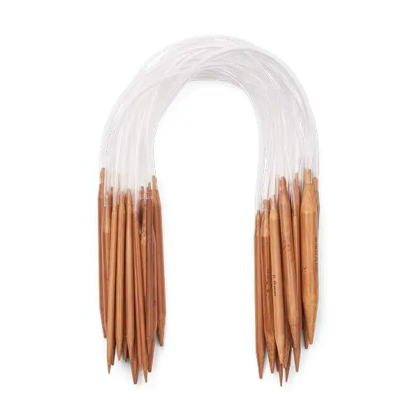 Set ferri circolari in bambù, 18 misure, 2-12 mm - 40 cm