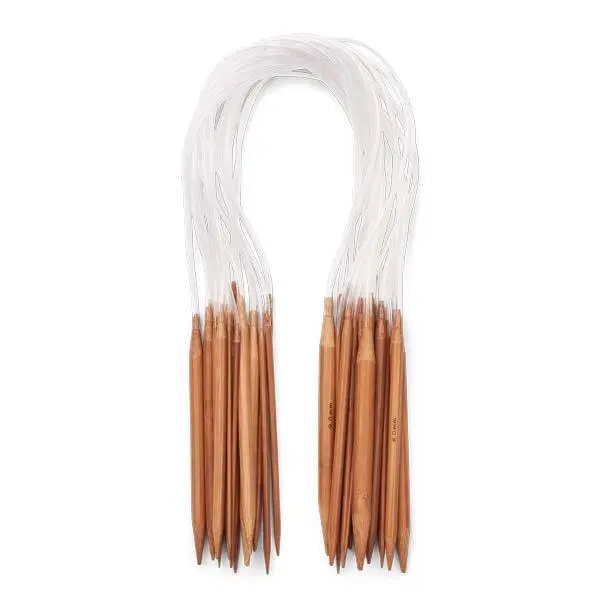 Set ferri circolari in bambù, 18 misure, 2-12 mm - 60 cm