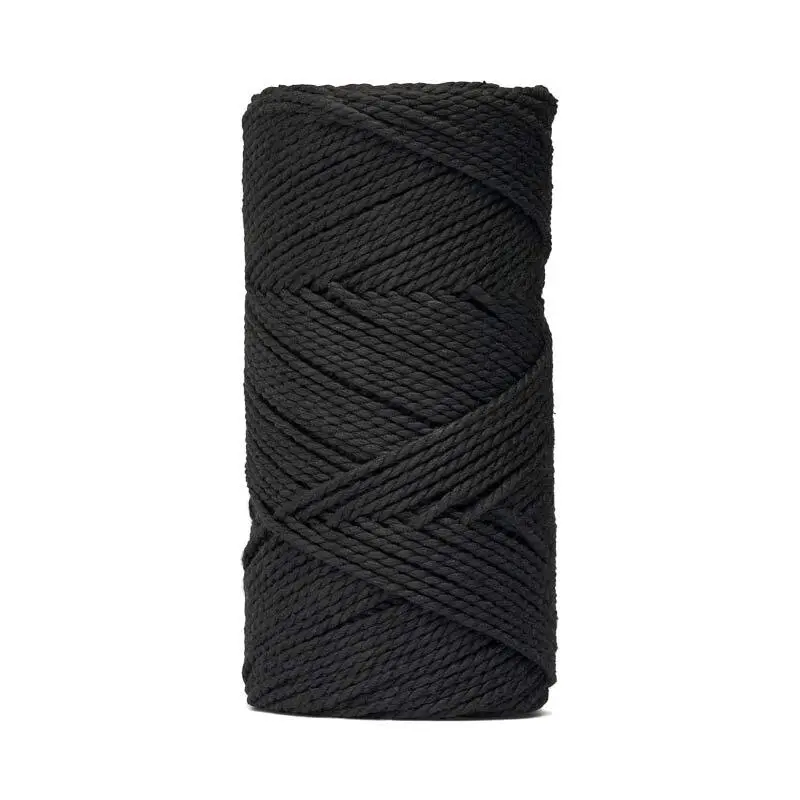 LindeHobby Macrame Lux, Corda per Macramè, 2 mm 03 Nero