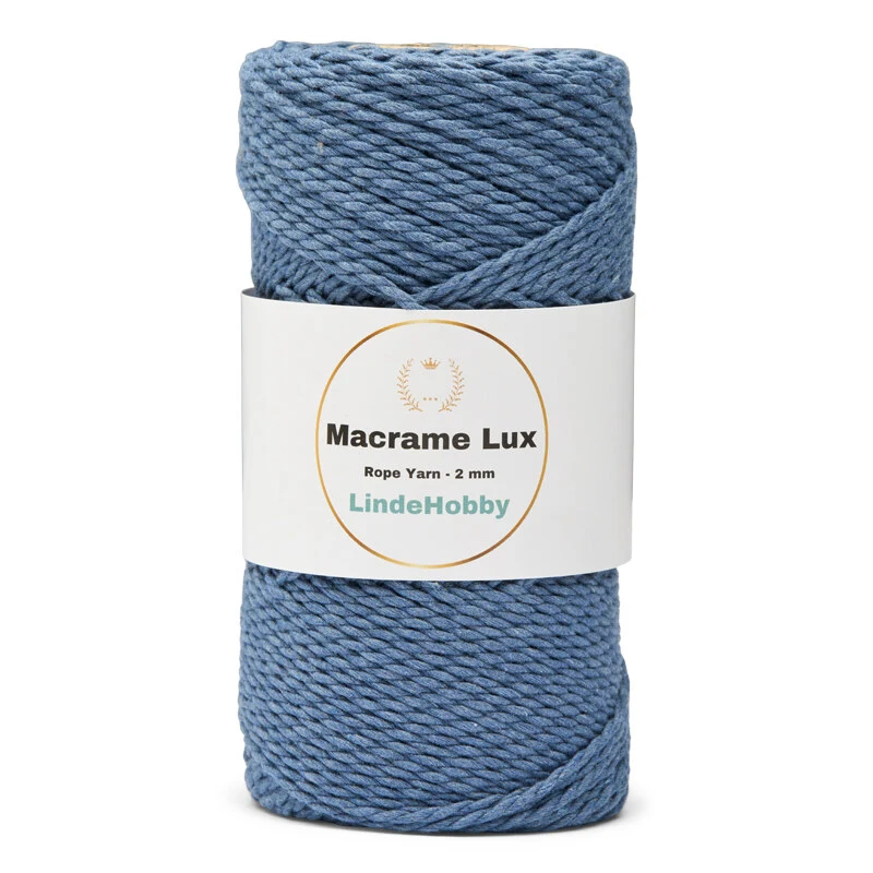 LindeHobby Macrame Lux, Corda per Macramè, 2 mm 13 Blu