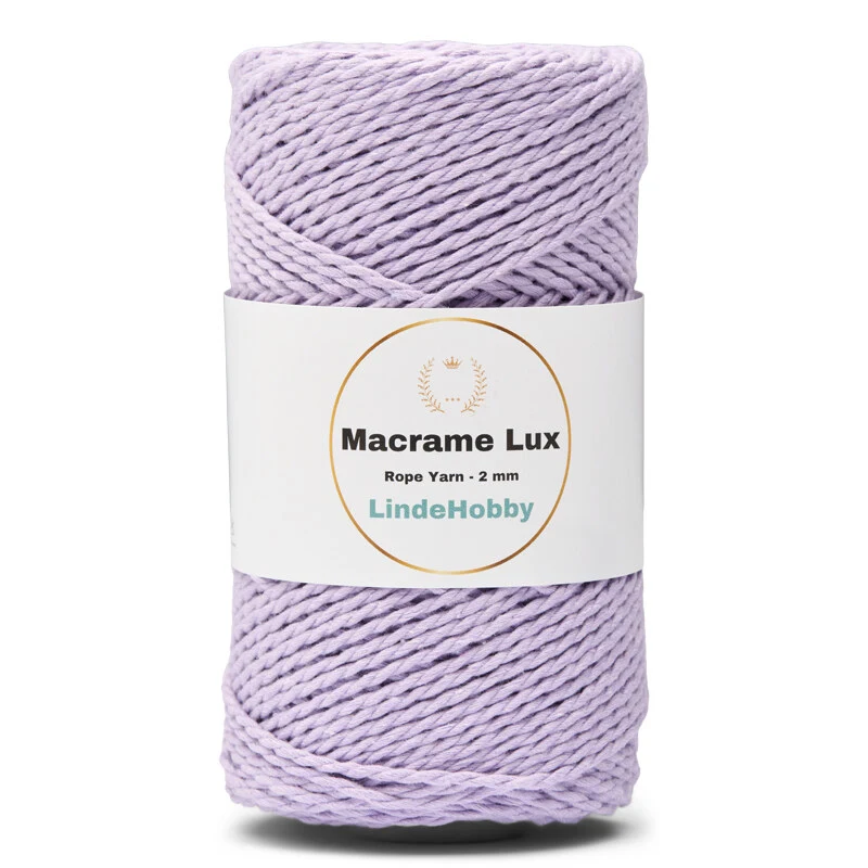 LindeHobby Macrame Lux, Corda per Macramè, 2 mm 14 Viola chiaro