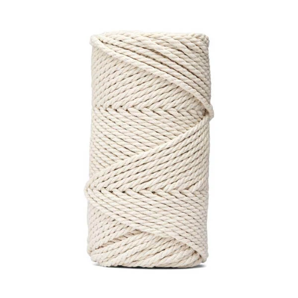 LindeHobby Macrame Lux, Corda per Macramè, 4 mm Bianco naturale