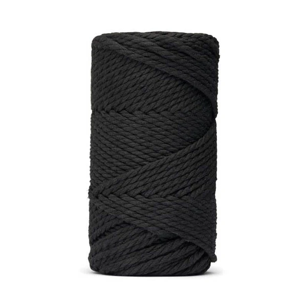 LindeHobby Macrame Lux, Corda per Macramè, 4 mm Nero