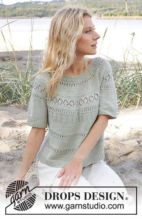 239-26 Green Grove Tee by DROPS Design