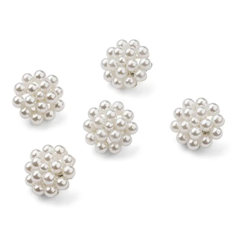 HobbyArts Bottoni di Perle, Bianchi, 16 mm, 5 pezzi