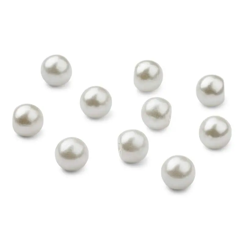 HobbyArts Bottoni di Perle, Bianchi, 12 mm, 10 pezzi