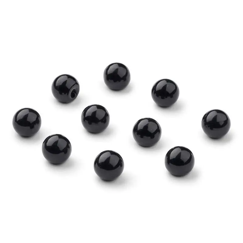 HobbyArts Bottoni in Perle, Nero, 12 mm, 10 pezzi
