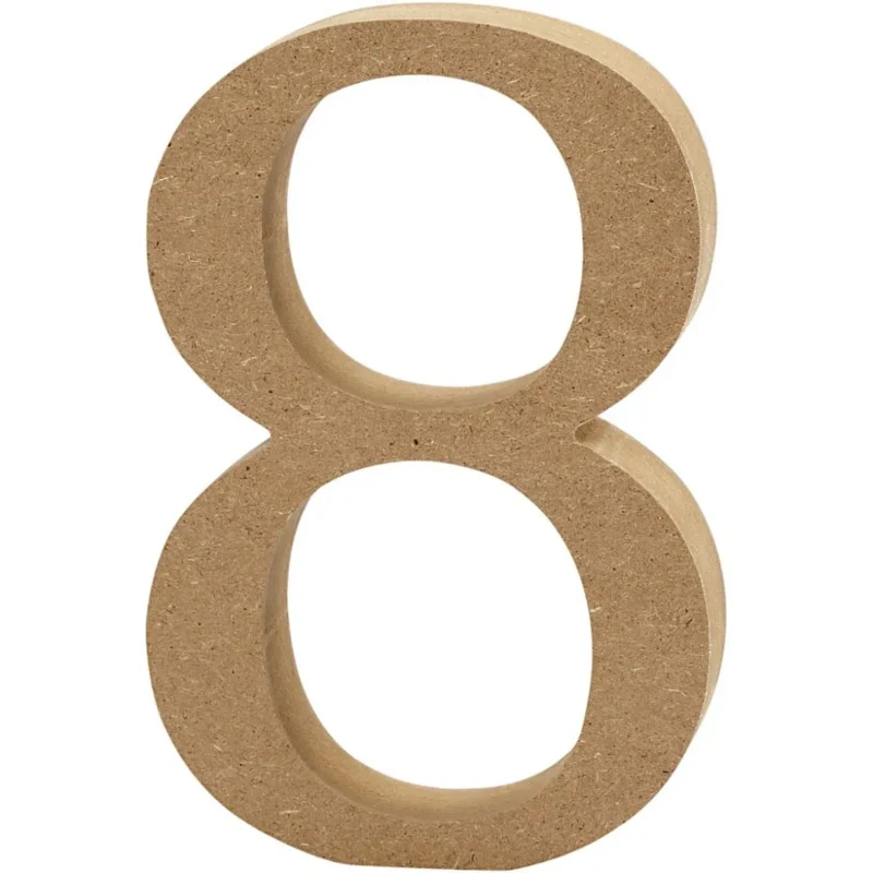 Numero, MDF, 13 cm, 1 pezzo.