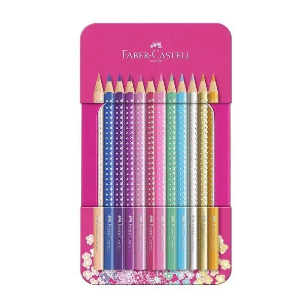Faber-Castell, Matite Colorate Scintillanti, 12 pezzi