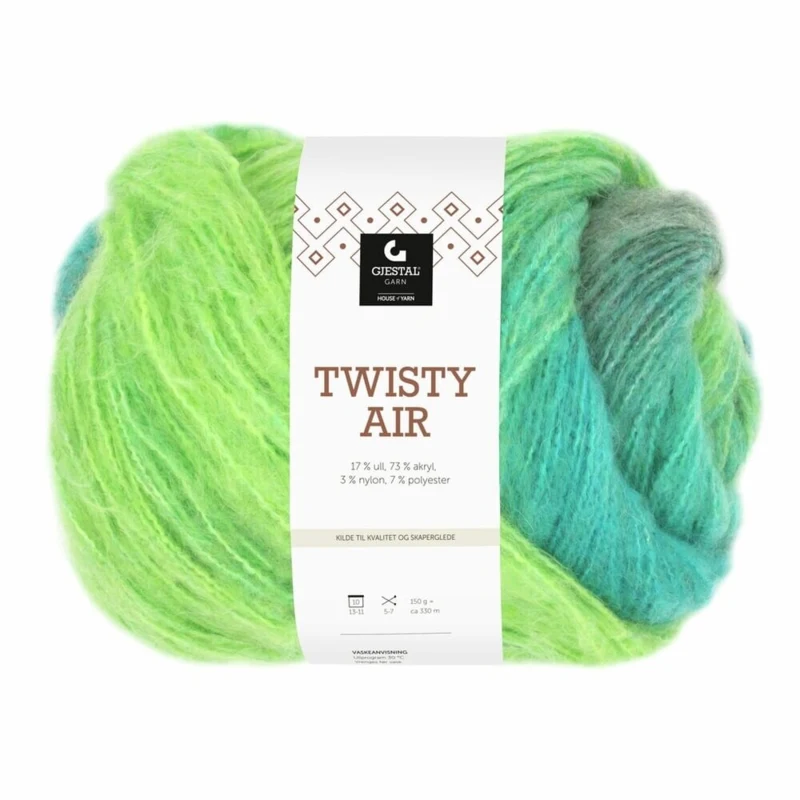 Gjestal Twisty Air 9106 Giallo neon/petrolio stampa