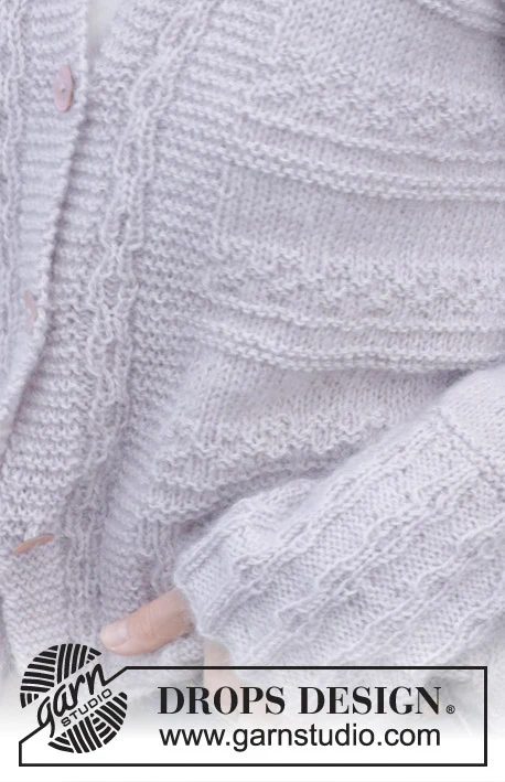 243-18 Lavender Romance Cardigan by DROPS Design