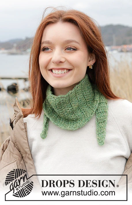 242-34 Happy Laurel Shawl by DROPS Design