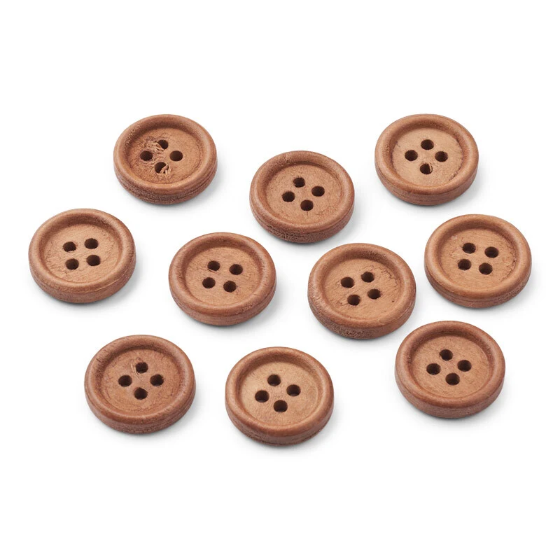 LindeHobby Bottoni in Legno Scuro, 15 mm, 10 pz