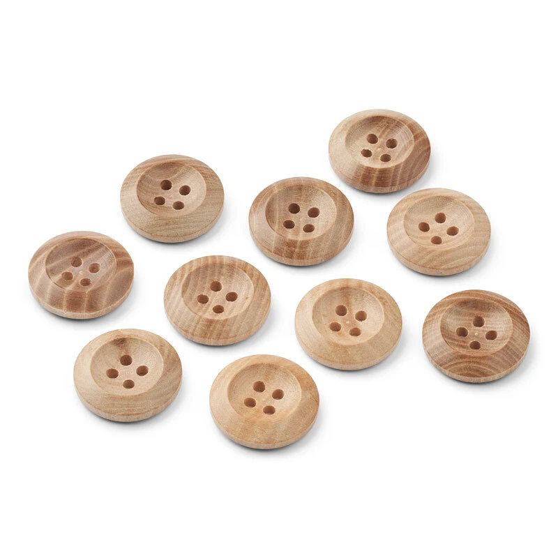 LindeHobby Bottoni in Legno Chiaro, 25 mm, 10 pz