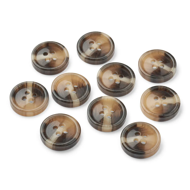 LindeHobby Bottoni Marroni in Plastica, 24 mm, 10 pz