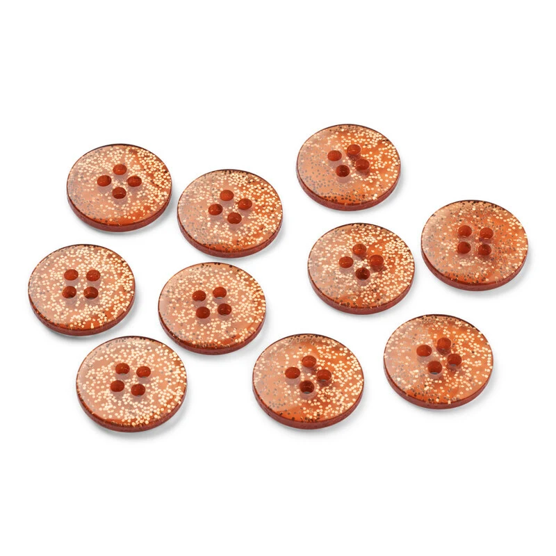 LindeHobby Bottoni Glitterati Rame, 15 mm, 10 pz