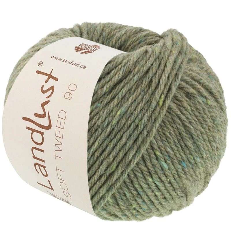 Lana Grossa Landlust Soft Tweed 90 35 Verde salvia mélange