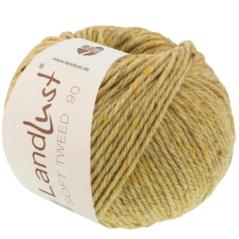 Lana Grossa Landlust Soft Tweed 90 34 Beige verde mélange