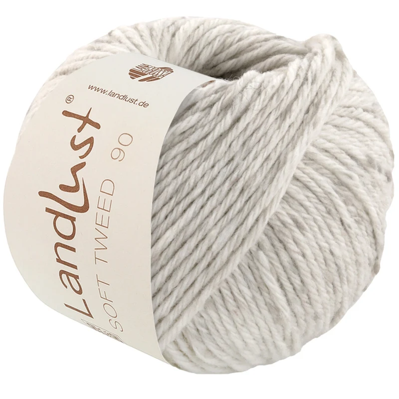 Lana Grossa Landlust Soft Tweed 90 25 Grigio argento melange