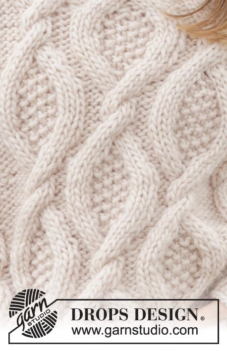 243-23 Cable Beach Sweater by DROPS Design