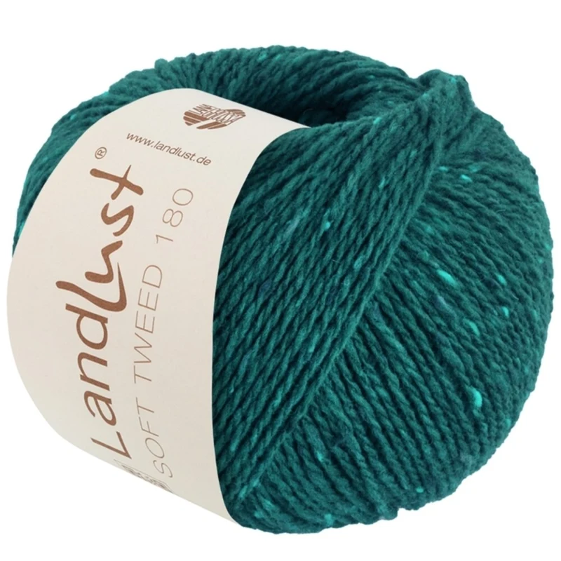 Lana Grossa Landlust Soft Tweed 180 130 Verde petrolio melange