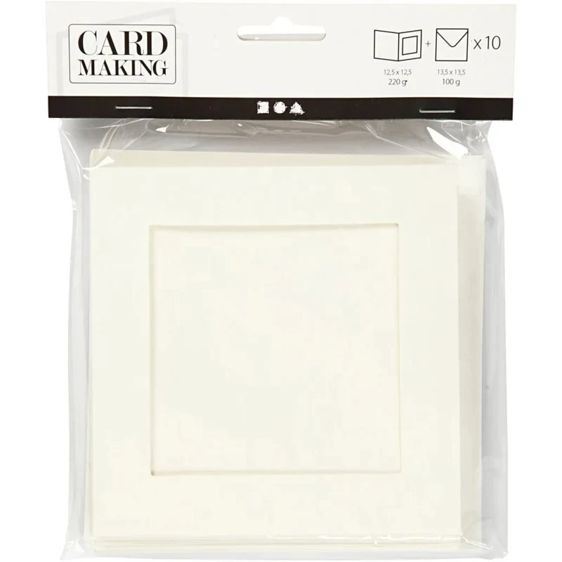 Carte passepartout con busta, 12,5x12,5 cm, 13,5x13,5 cm