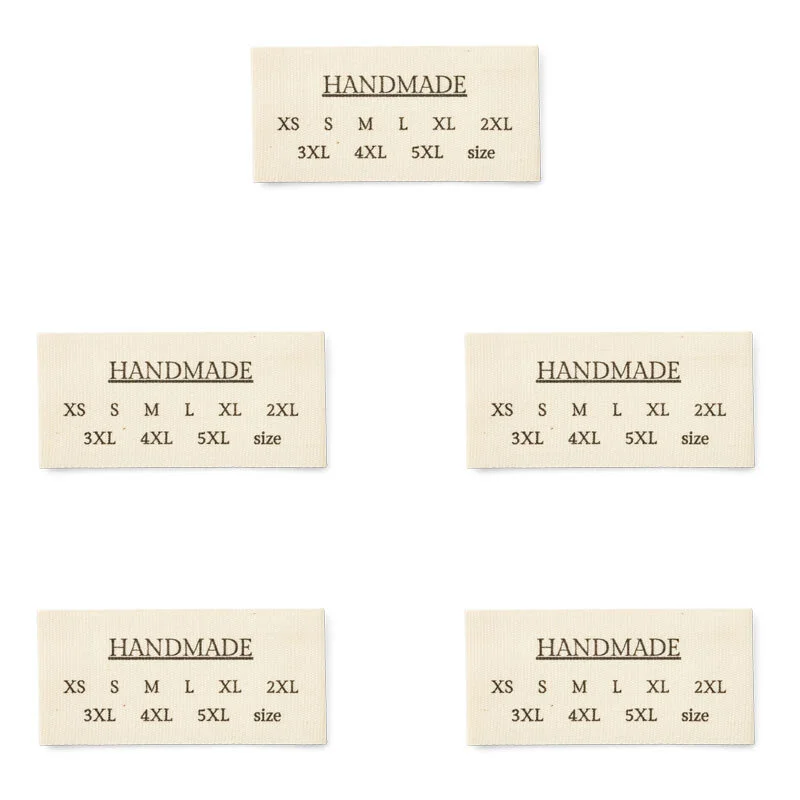 LindeHobby Handmade Con Taglie Etichetta (6 cm x 3 cm), 5 pezzi Taglie adulto