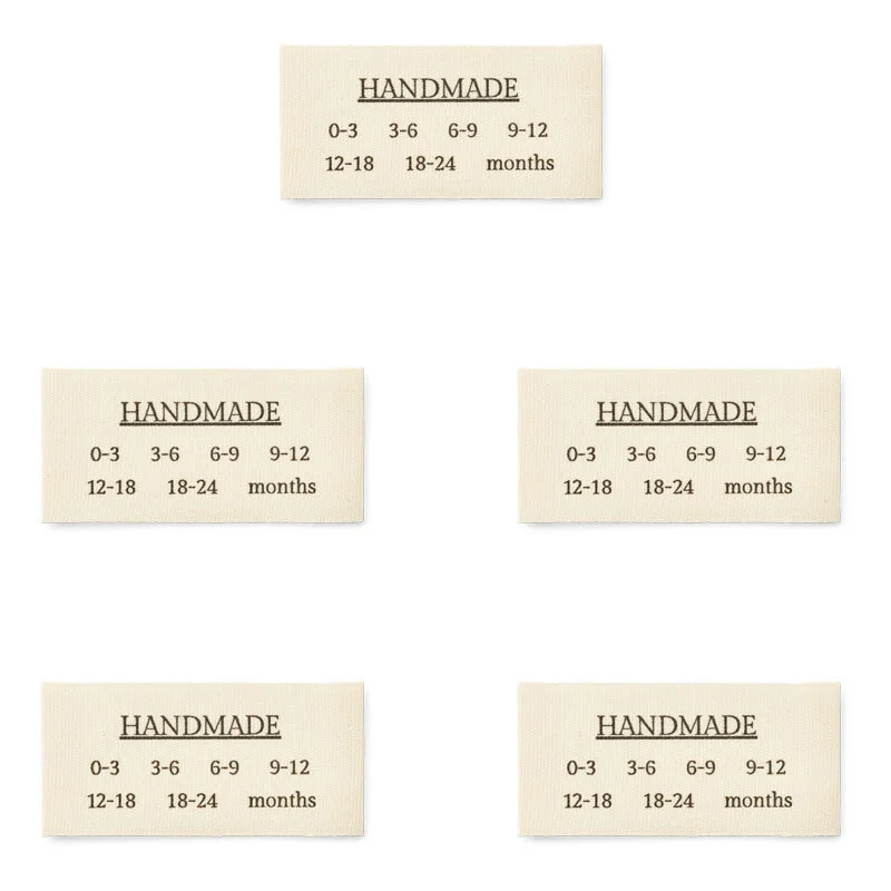 LindeHobby Handmade Con Taglie Etichetta (6 cm x 3 cm), 5 pezzi Taglie neonato