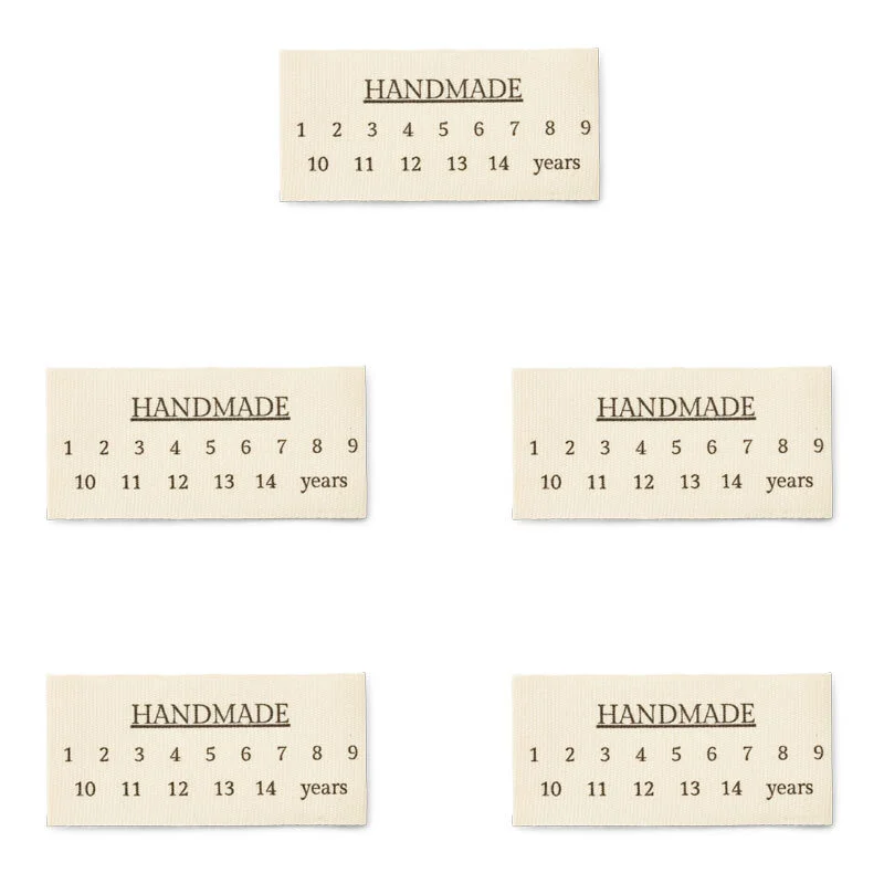 LindeHobby Handmade Con Taglie Etichetta (6 cm x 3 cm), 5 pezzi Taglie bambino