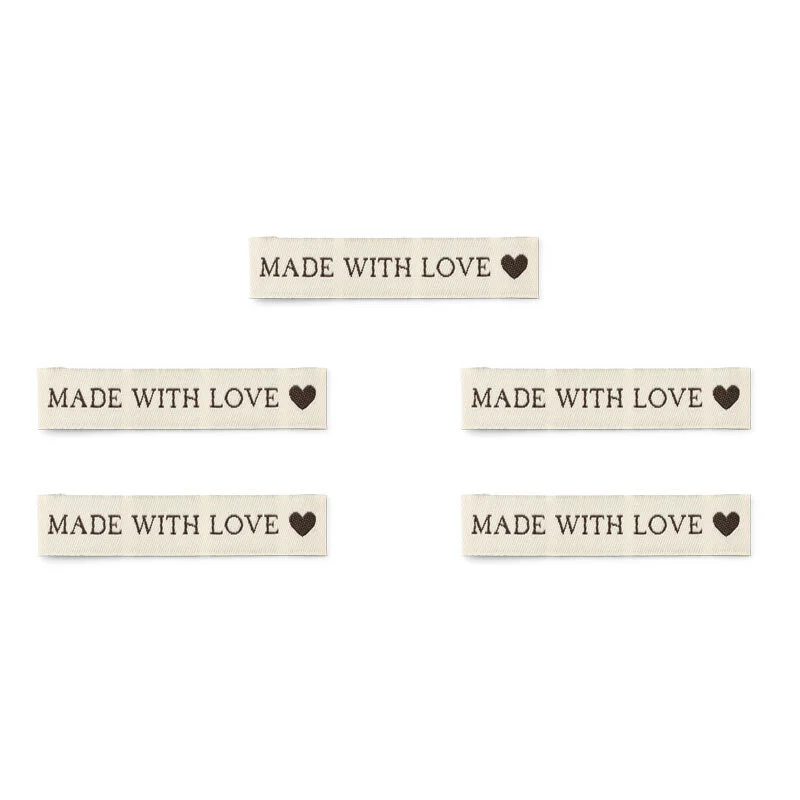 LindeHobby Made With Love, Etichetta Con Motivo (7 cm x 1 cm), 5 pezzi