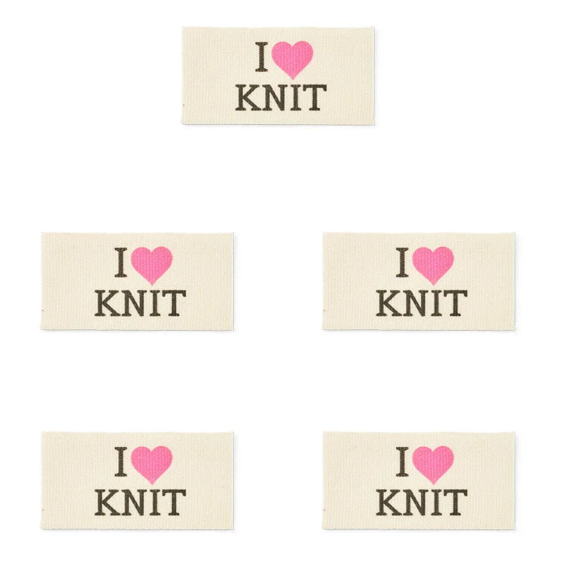 LindeHobby I Love Knit Etichetta (4 cm x 2 cm), 5 pezzi