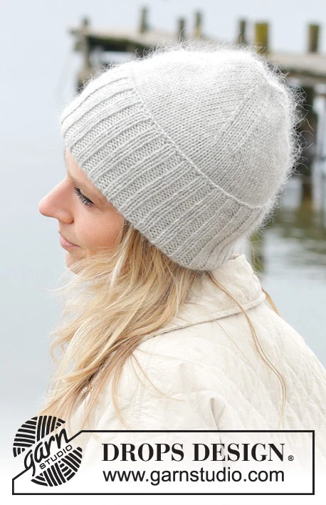 242-48 Silver Day Hat by DROPS Design