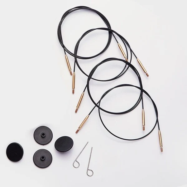 KnitPro Cavo in Acciaio Inox Swivel Oro (40-150 cm)