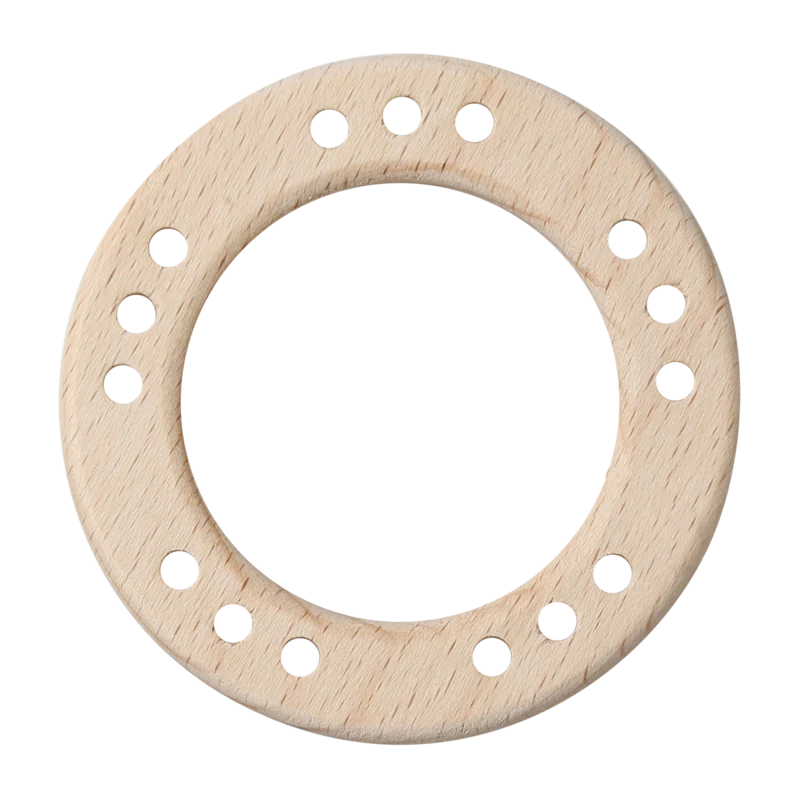Go Handmade Anelli in Legno con Fori Ø80 mm - 10 pezzi
