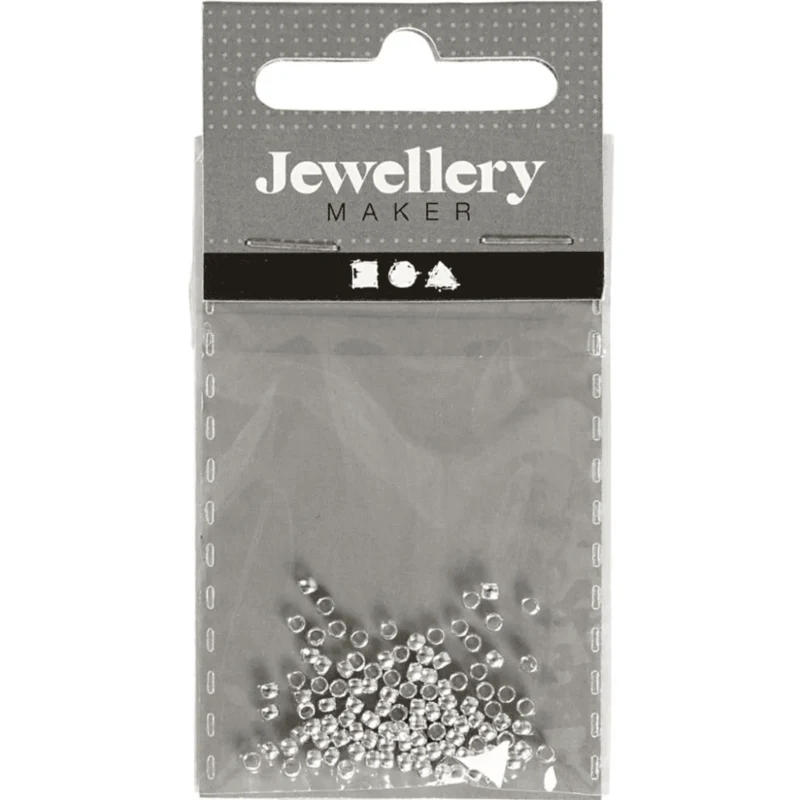 Perline Schiacciate Ø2 mm, 100 pz. placcate in argento
