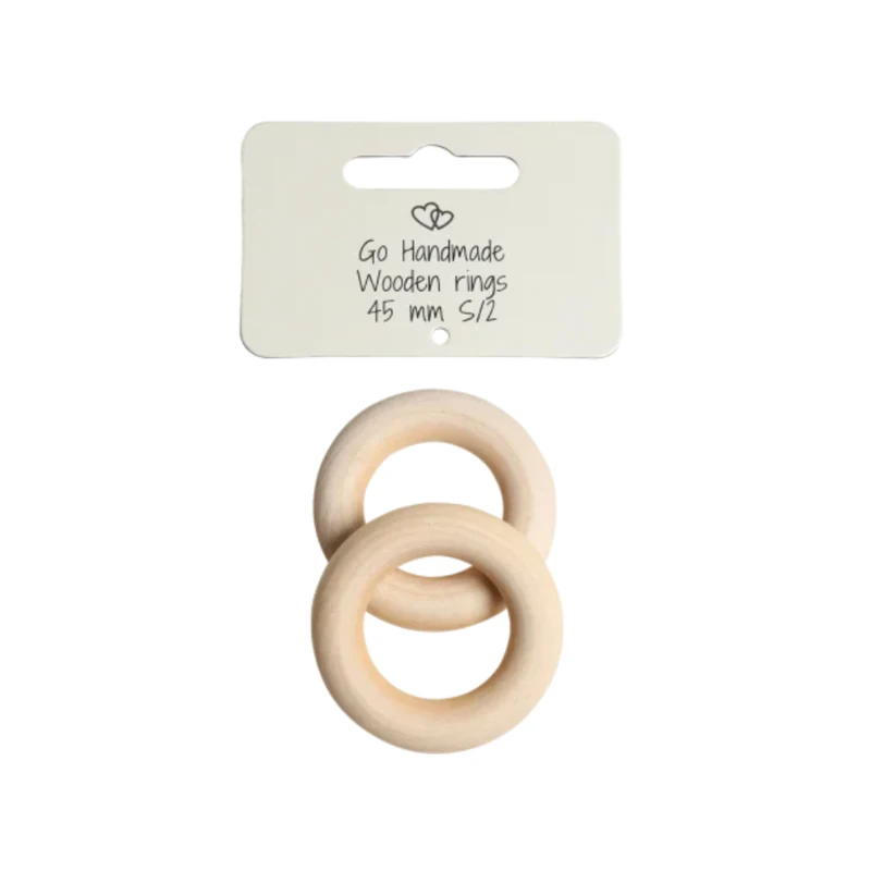 Go Handmade Anelli in legno, Ø45 mm, 10 mm di spessore, 2 pezzi