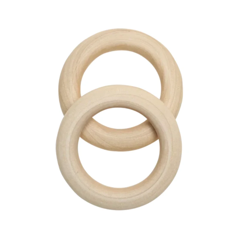 Go Handmade Anelli in legno Ø55 mm, 10 mm di spessore, 2 pezzi