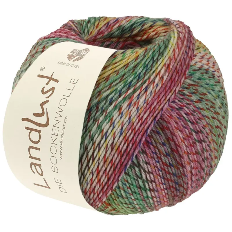 Lana Grossa Landlust Die Sockenwolle 218 Verde/Rosso/Blu/Rosa/Giallo/Vaniglia