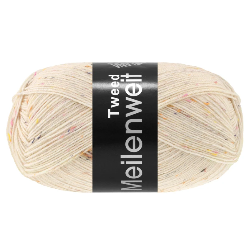 Lana Grossa Meilenweit 100 Tweed 185 Crema mélange