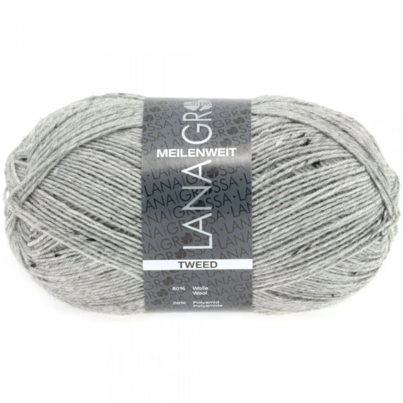 Lana Grossa Meilenweit 100 Tweed 110 Grigio melange
