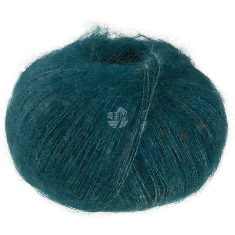 Lana Grossa Natural Superkid Tweed 634 Verde oceano profondo