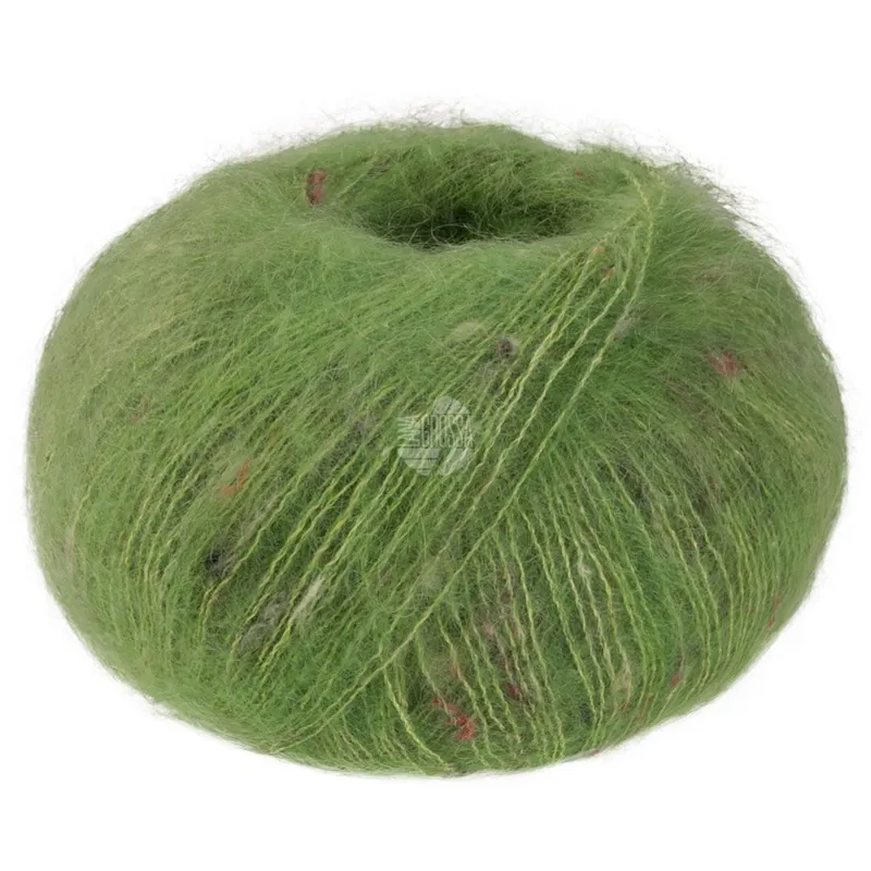 Lana Grossa Natural Superkid Tweed 633 Verde mela