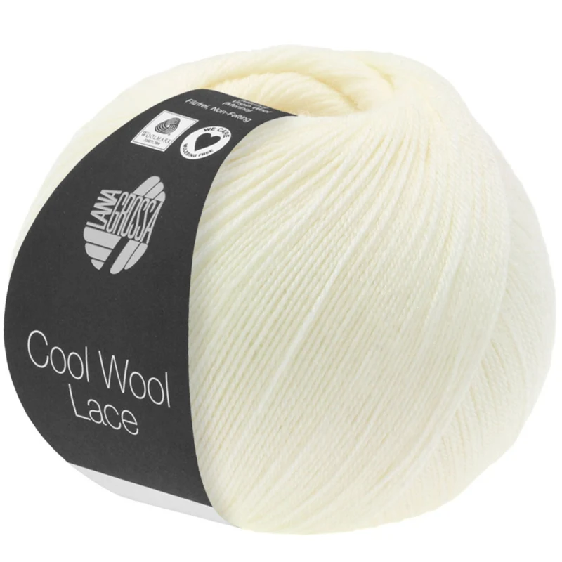 Lana Grossa Cool Wool Lace 14 Bianco grezzo