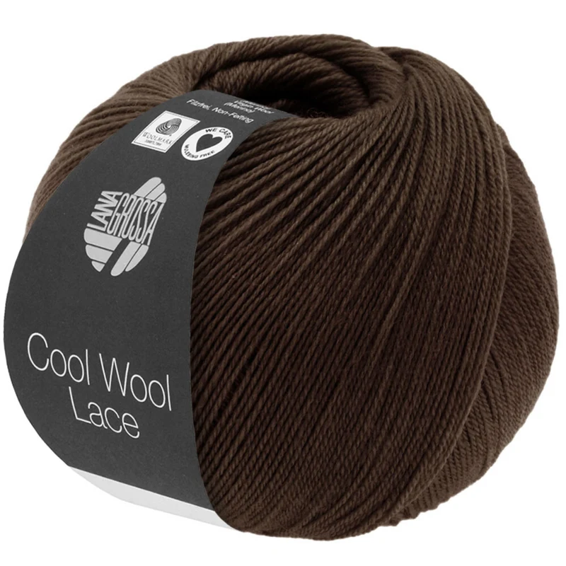 Lana Grossa Cool Wool Lace 57 Marrone nero