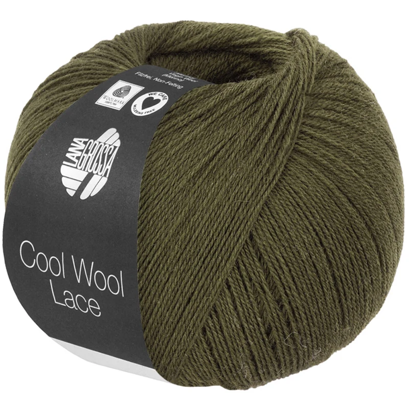 Lana Grossa Cool Wool Lace 70 Verde marrone