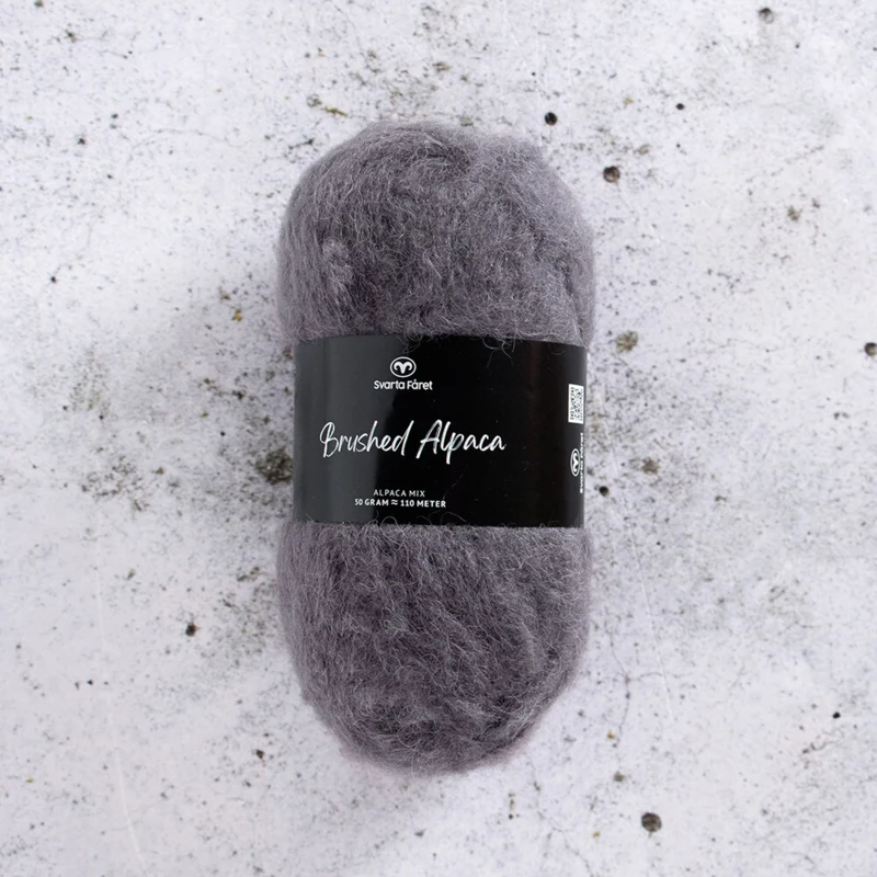 Svarta Fåret Brushed Alpaca 014 Grigio del maestro della griglia