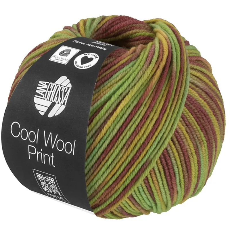 Lana Grossa Cool Wool Print 839 Pistacchio/Verde chiaro/Senape/Malva