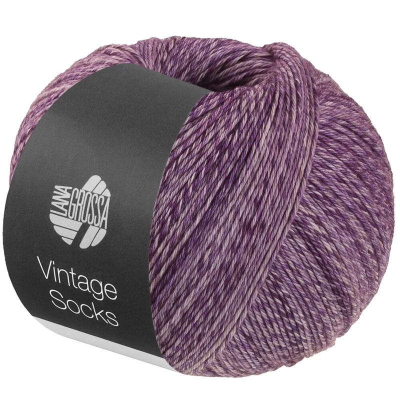 Lana Grossa Vintage Socks 1021 Viola scuro/prugna mélange