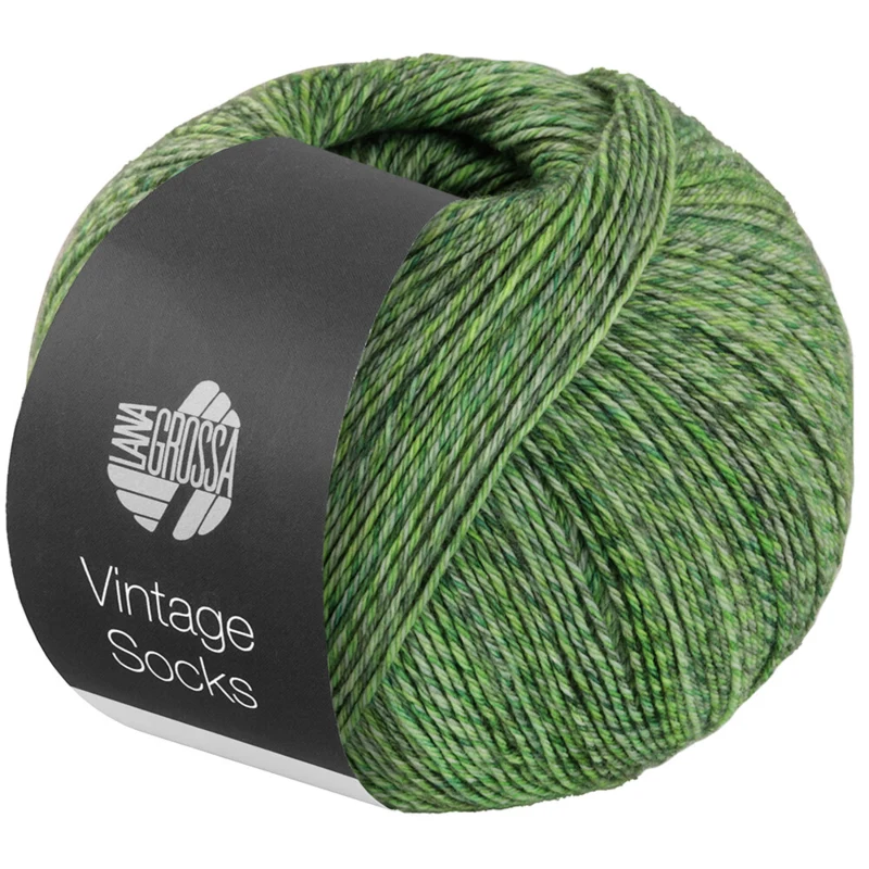 Lana Grossa Vintage Socks 1016 Verde chiaro/muschio/verde grigiastro melangiato